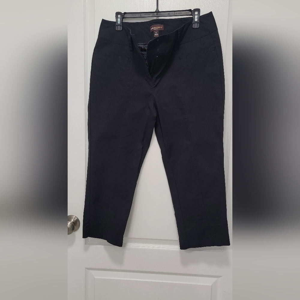 Dana Buchman Womens Classic Black Dress Pants Capri Length